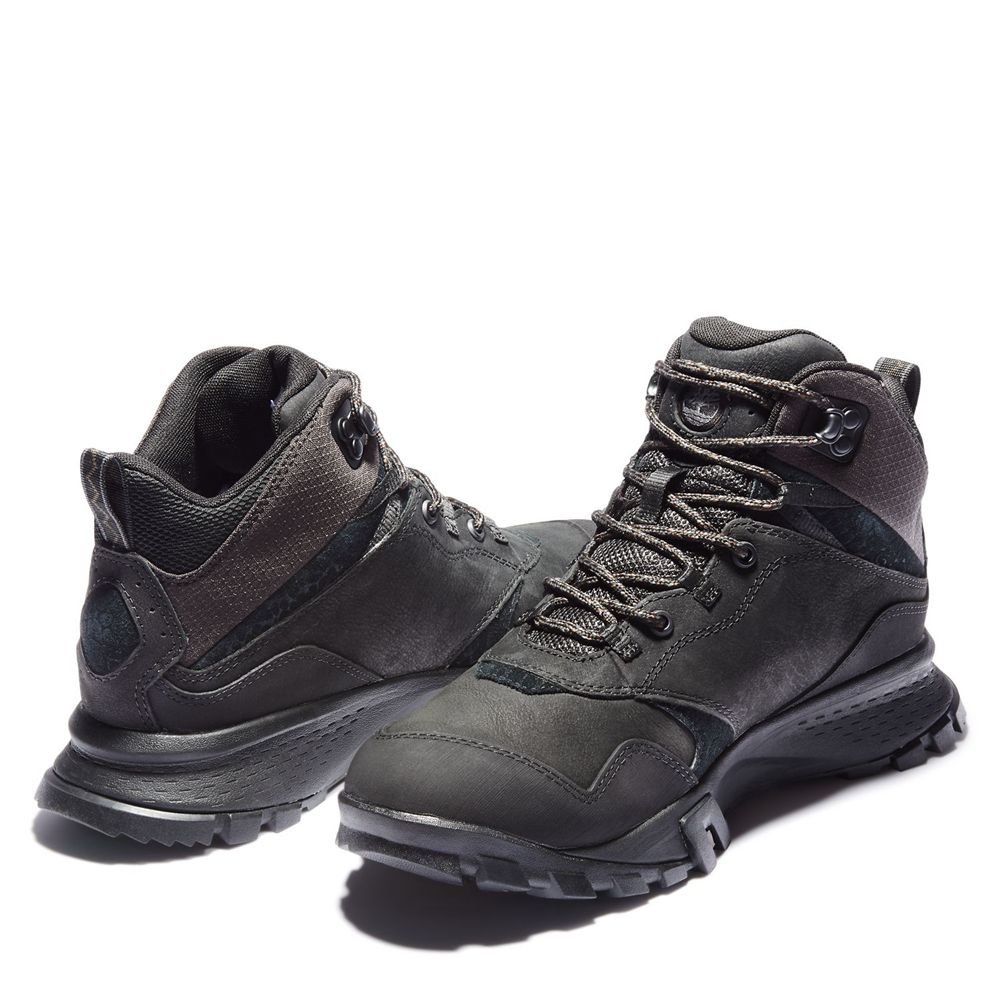 Timberland Mens Hiking Boots Garrison Trail Waterproof Mid - Black - India CR4065317